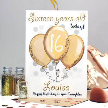Personalised Balloons Relation 16th Birthday Card, 3 of 12