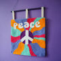 Punchneedle Retro Wall Art With Peace Slogan, thumbnail 3 of 3