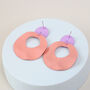 Pastel Pink Frosted Clay Earrings, thumbnail 3 of 6