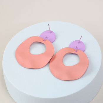 Pastel Pink Frosted Clay Earrings, 3 of 6