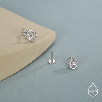 Sterling Silver Celtic Knot 16g Flat Back Stud Earrings UK, 5 of 12
