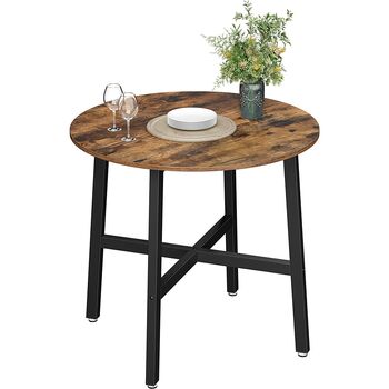 Industrial Round Kitchen Dining Table, 6 of 7