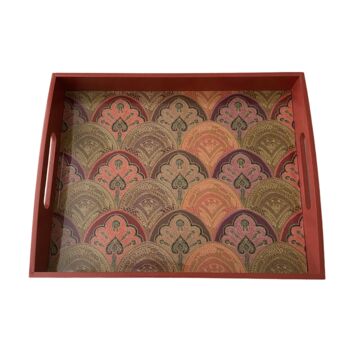Wooden Tray Red Moroccan Tea Tray / Serving Tray, 3 of 4