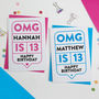Omg 13th Birthday Card Personalised, thumbnail 1 of 3