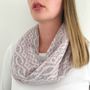 Ladies Pink Knitted Lambswool Snood, thumbnail 3 of 6