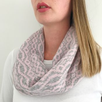 Ladies Pink Knitted Lambswool Snood, 3 of 6