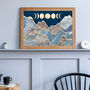 Gold Moon Cycle Phase Two Mountain Wall Art Print, thumbnail 1 of 3