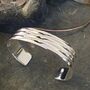 Ladies Three Line Cuff Bangle, thumbnail 6 of 11