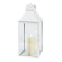 45cm Outdoor White Metal Tru Glow® Candle Lantern, thumbnail 2 of 2