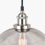 Silver Metal And Grey Glass Dome Pendant Ceiling Light, thumbnail 4 of 8