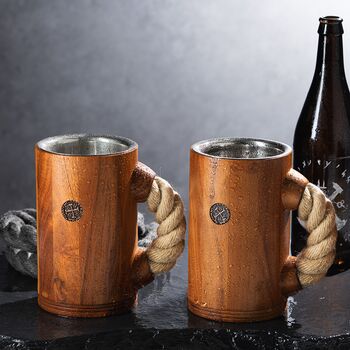 Personalised Engraved Rope Handle Beer Mug Tankard, 3 of 4
