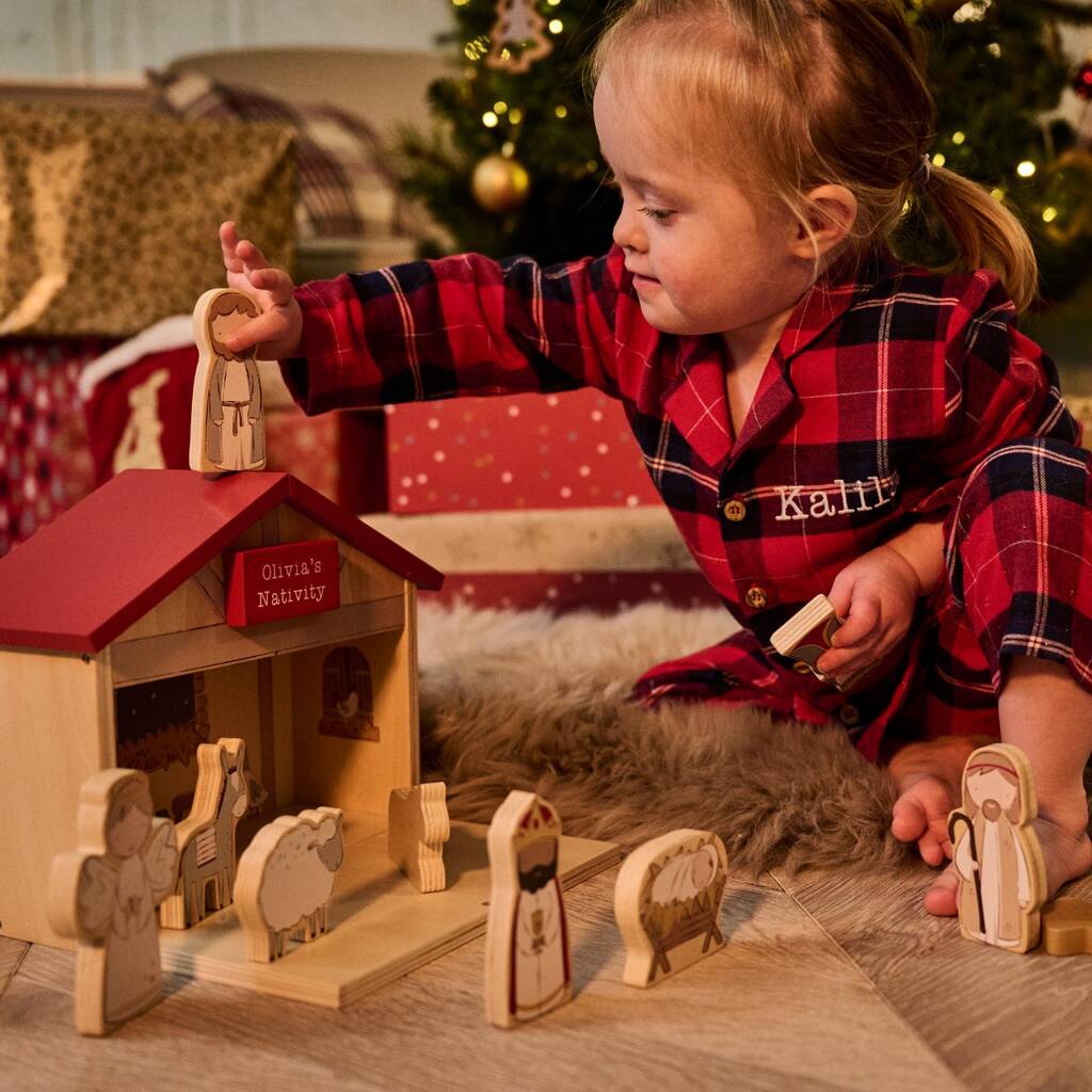 Personalised Wooden Children S Nativity Set By My 1st Years   Original Personalised Wooden Children S Nativity Set 