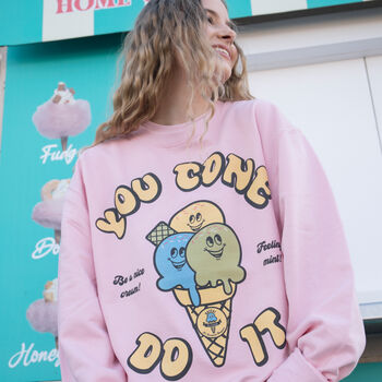 You Cone Do It Women's Ice Cream Graphic Sweatshirt, 3 of 4