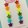 Pride Rainbow Star Glitter Earrings, thumbnail 2 of 2