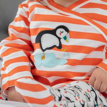 Puffin Three Piece Baby Outfit | Certified Organic, 4 of 12