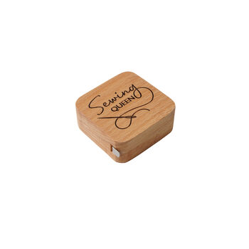 Oak Wooden 'Sewing Queen' Square Tape Measure, 5 of 5