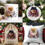 Personalised Pomeranian In Christmas Lights, thumbnail 1 of 10