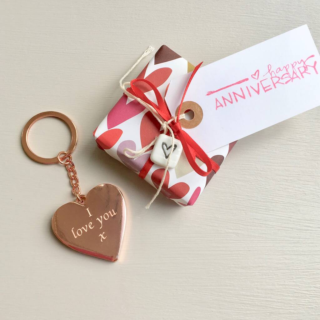 Image of Rose Gold 'I Love You' Keyring
