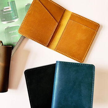 Men's Genuine Leather Card Holder Folded Design, 4 of 12