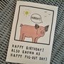 Joke 'Happy Pig Out Day!' Birthday Card, thumbnail 1 of 3