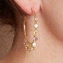 Gemstone Hammered Gold Plated Silver Hoop Earrings, thumbnail 7 of 8