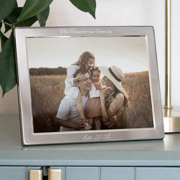 Personalised Luxury Silver Plated Landscape Picture Frame, 2 of 12