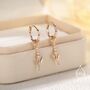 Sterling Silver Lavender Huggie Hoop Earrings, thumbnail 6 of 11