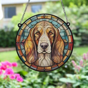 Bassett Hound Stained Glass Effect Suncatcher, 2 of 6