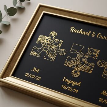 Wedding Anniversary Gifts For Couples Gold Milestones Print, 5 of 12