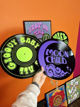Moon Child Upcycled 12' Lp Vinyl Record Decor, 5 of 7