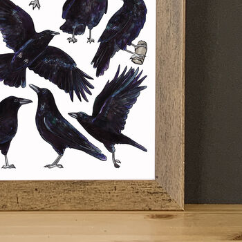 Crows Watercolour Art Print, 6 of 8