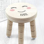 Personalised Cute Face Kids Wooden Stool, thumbnail 1 of 6