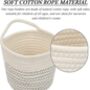Two Pieces Small Hanging Cotton Rope Woven Baskets, thumbnail 3 of 7