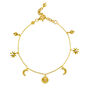 Gold Plated Engraved Moon, Star And Sun Charm Bracelet, thumbnail 1 of 8