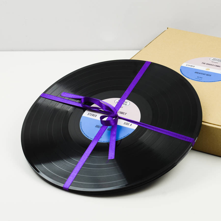 personalised vinyl record placemats by mixpixie