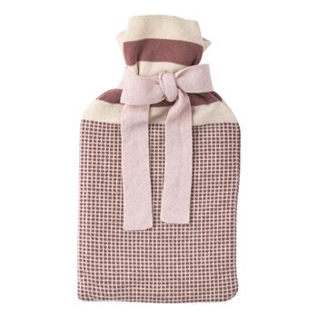 Merino Hot Water Bottle In Mauve, 2 of 4