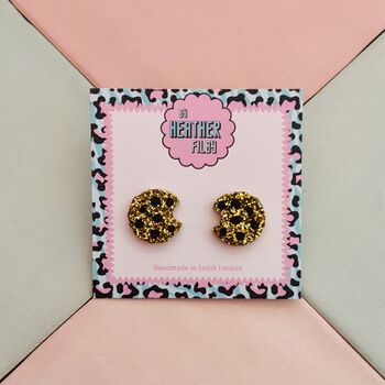 Cookie Glitter Resin Studs / Gift For Cookie Lovers / Gift For Baker, 2 of 6