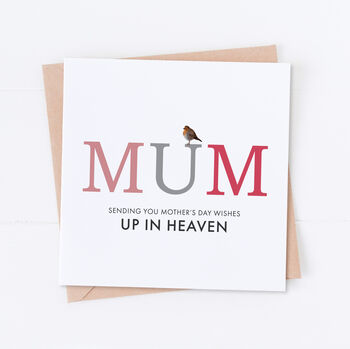 Mum Up In Heaven Robin Mother's Day Card, 2 of 2