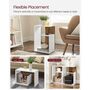 White Side Table Bedside Table With Open Storage, thumbnail 4 of 9