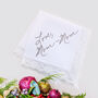 Custom Handwriting Lace Handkerchief Christmas Gift, thumbnail 1 of 5