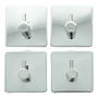 Pack Of Four Chrome Self Adhesive Wall Hooks, thumbnail 1 of 6