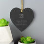 Personalised Message Slate Heart Hanging Decoration, thumbnail 3 of 4