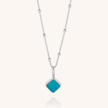 Turquoise December Birthstone Necklace Sterling Silver, 2 of 5