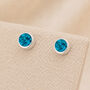 Sterling Silver December Birthstone Stud Earrings, thumbnail 1 of 4