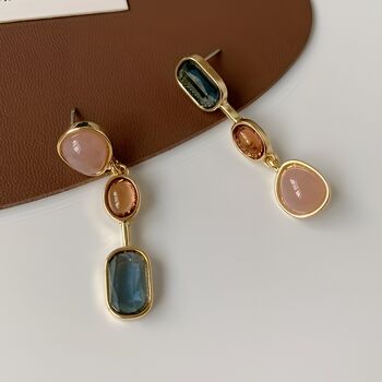 Colourful Gemstone Dangle Earrings Gift, 3 of 6