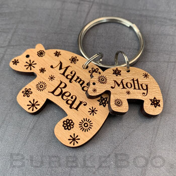 Mama Bear / Papa Bear Personalised Keyring, 4 of 7