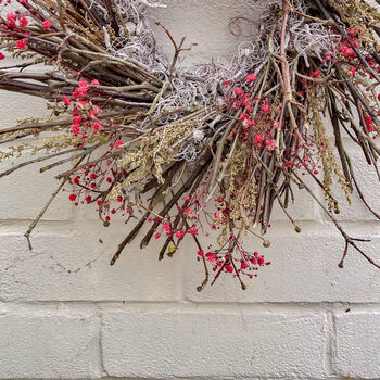 Dried Flower Wreath With Branches, 3 of 6