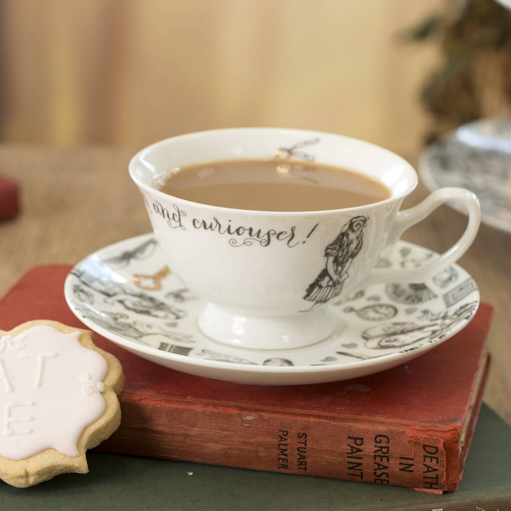 Alice In Wonderland Fine China Tea Cup And Saucer, 1 of 4