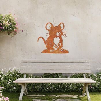 Metal Mouse Wall Art For Garden Decor And Moms Gift, 8 of 10