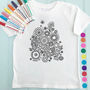 Personalised Flowers Colour In Child's T Shirt, thumbnail 2 of 4